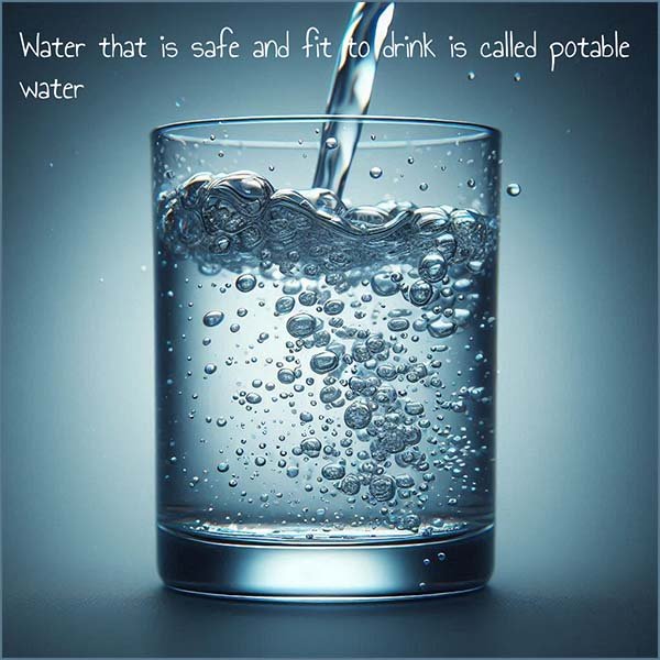 Image to show clear, clean potable water being poured in a drinking glass